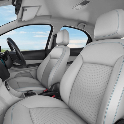 Elegant white interior of the Tata Tiago.ev XT LR